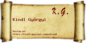 Kindl Györgyi névjegykártya